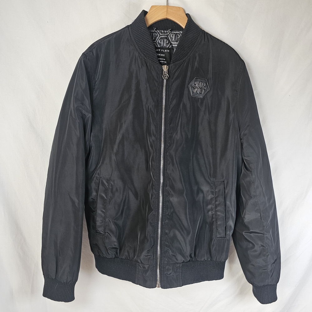 Philipp Plein Men's Black Bomber Jacket Size‎ M.